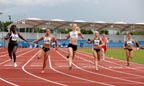 220 Louisew Bloor (Tafford AC) beats 330 Bernice Wilson (Birchfield), 336 Hayley Jones (Wigan) and 280 Annablle Lewis (unattached), senior womens 100 metres, Northern Championships, Sport City, Manchester